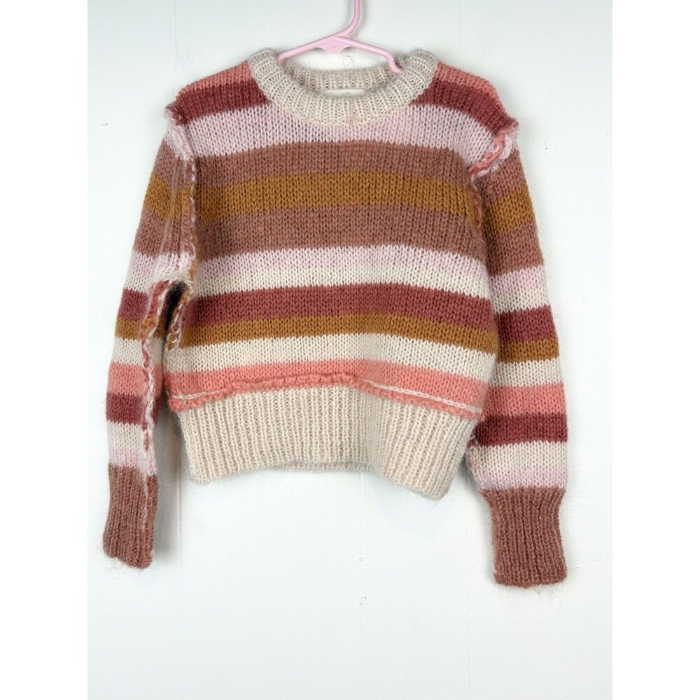 Boutique Girls Sweater Knit Striped Fall Boho Orange Brown Photos 2T, 2 Yrs NEW